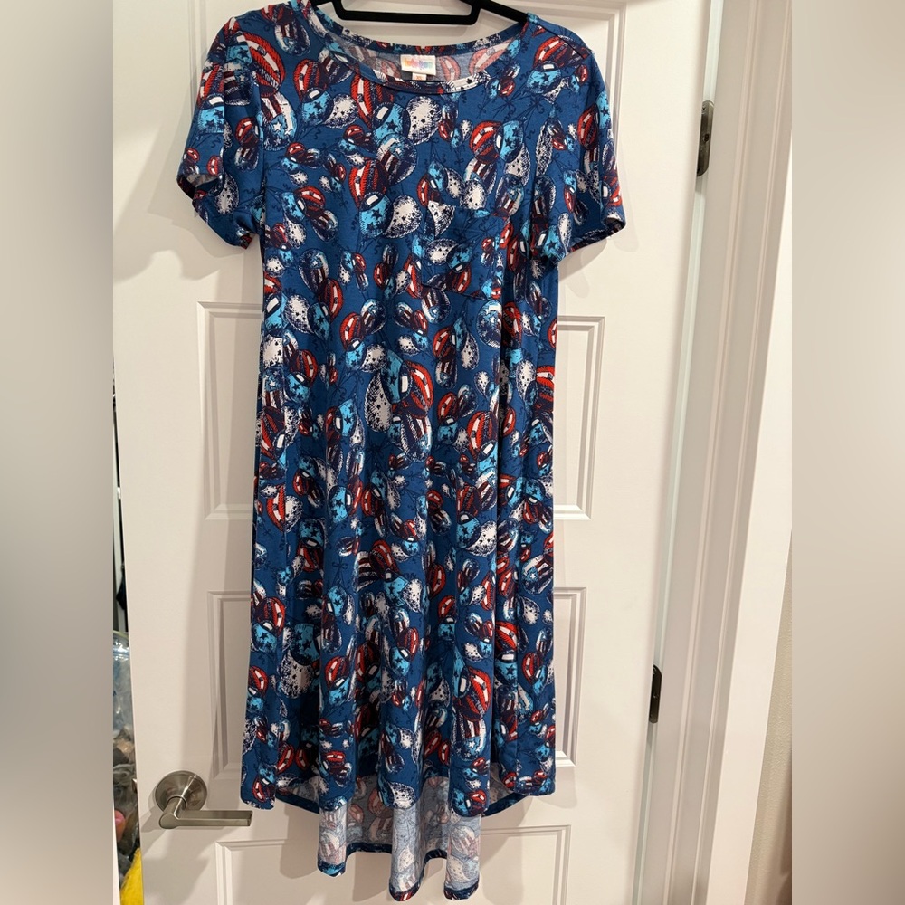 Carly LuLaRoe Dress  with Red and White Balloon Pattern